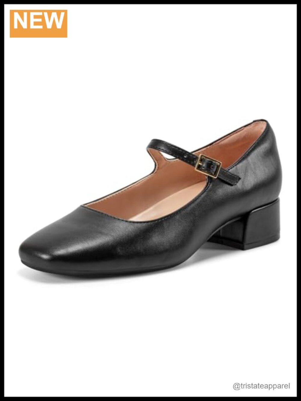 Easy Spirit Janica Mary Jane Pump Faux Leather Block Heel Buckle